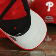grey under visor on the Toddler Philadelphia Phillies Gray Bottom Dad Hat | Red Toddler Dad Hat