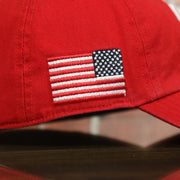 USA flag on the Philadelphia Phillies Star and Stripes Side Patch Dad Hat | Red Dad Hat