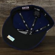 The underside of the Los Angeles Dodgers Jackie Robinson Side Patch 59Fifty Black Bottom Fitted Cap