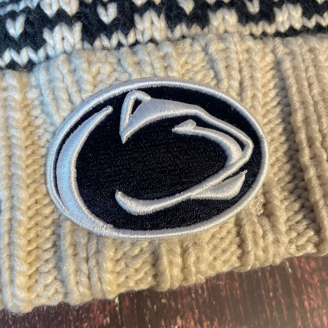Close up of the Penn State Nittany Lions logof the Penn State Nittany Lions 2022 OSFM Beanie