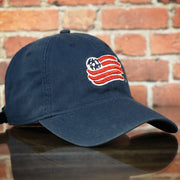 front of the LA Galaxy American Flag Logo Navy Bottom MLS Slouch Cap | Navy OSFM