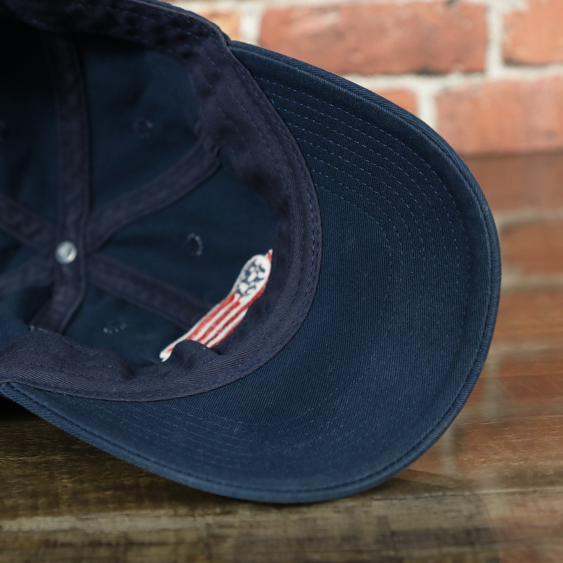 under side of the LA Galaxy American Flag Logo Navy Bottom MLS Slouch Cap | Navy OSFM