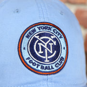 nyc Football club logo New York City Football Club Logo Light Blue Bottom MLS Slouch Cap | Light Blue OSFM