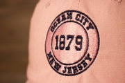 Ocean city Trucker hat Pink khaki | ocnj trucker hat pink womens hat the year 1879 is when ocean city was founded