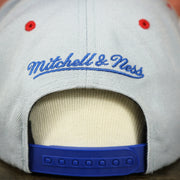 back side of the Los Angeles Clippers Vintage Logo Adjustable Snapback with Blue Under visor | Grey OSFM