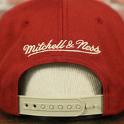 mitchell and ness logo on the Mitchell and Ness snapback custom  Circa 2010 Athletic Script Maroon / Oatmeal