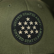 stars logo on the front of the US Army EST 1775 Olive Snapback Hat | Olive OSFM