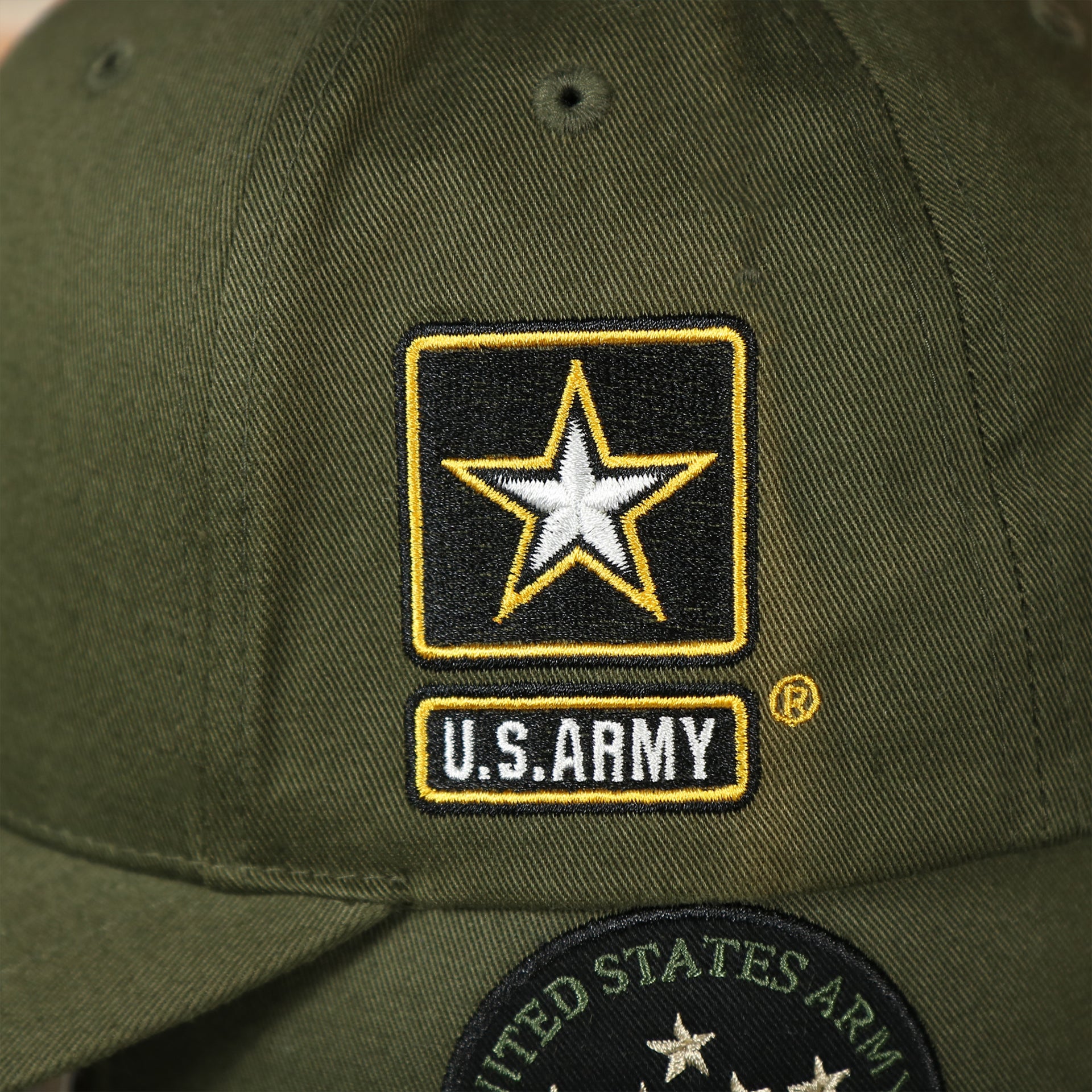 us army logo on the US Army EST 1775 Olive Snapback Hat | Olive OSFM