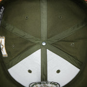 inside taping on the US Army EST 1775 Olive Snapback Hat | Olive OSFM