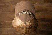 Wildwood New Jersey Charcoal / Khaki Mesh-Back Trucker Hat the top is half trucker half charcoal
