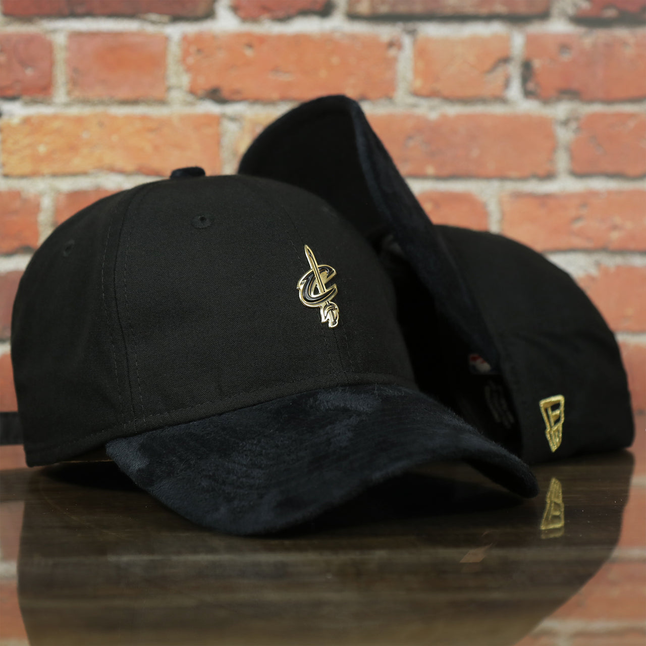 Cleveland Cavaliers 2017 NBA On Court Player Worn Black and Gold 920 Dad Hat