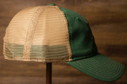 Wildwood New Jersey Kelly Green / Khaki Mesh-Back Trucker Hat the wearers right side has the trucker style 
