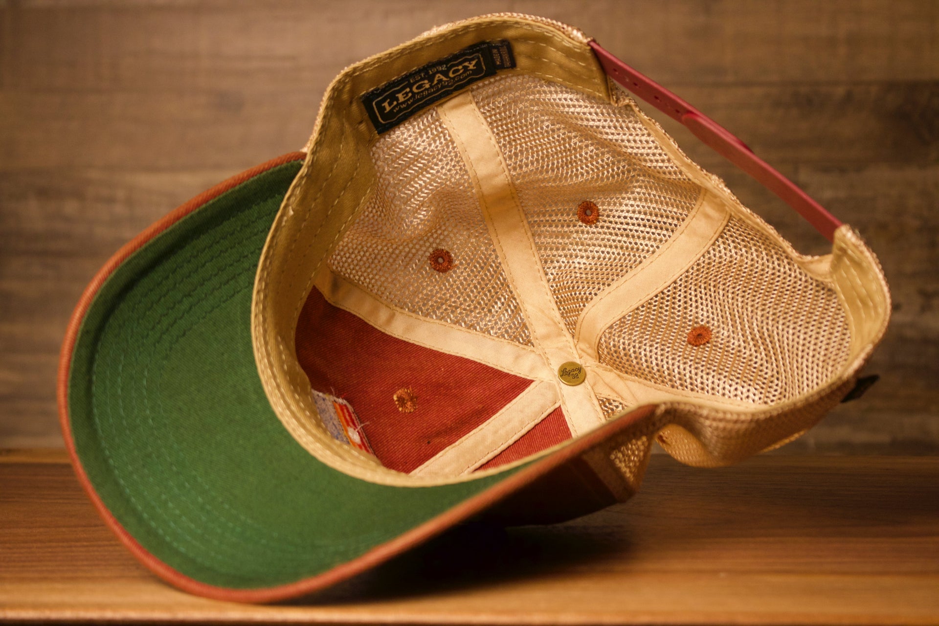 Wildwood kid's hat | Youth Wildwood NJ Cardinal Mesh-back Trucker Hat the underbrim of this hat is green 