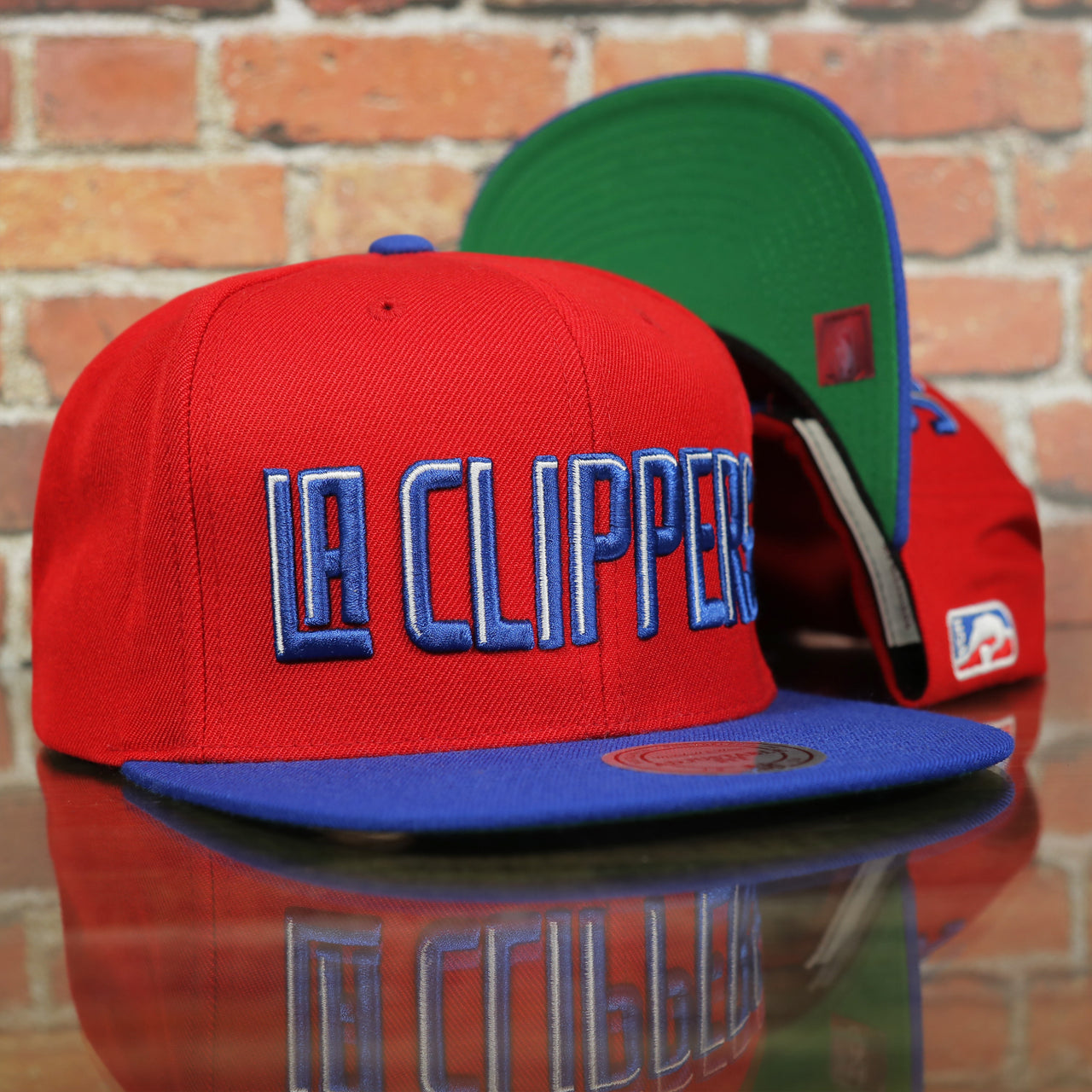 Los Angeles Clippers XL Logo Red Snapback Hat | LA Clippers Big Logo Green Bottom Snap Back