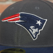 patriots logo on the New England Patriots Sideline Made In USA Low Crown Fitted Cap