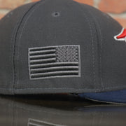 USA flag patch on the New England Patriots Sideline Made In USA Low Crown Fitted Cap