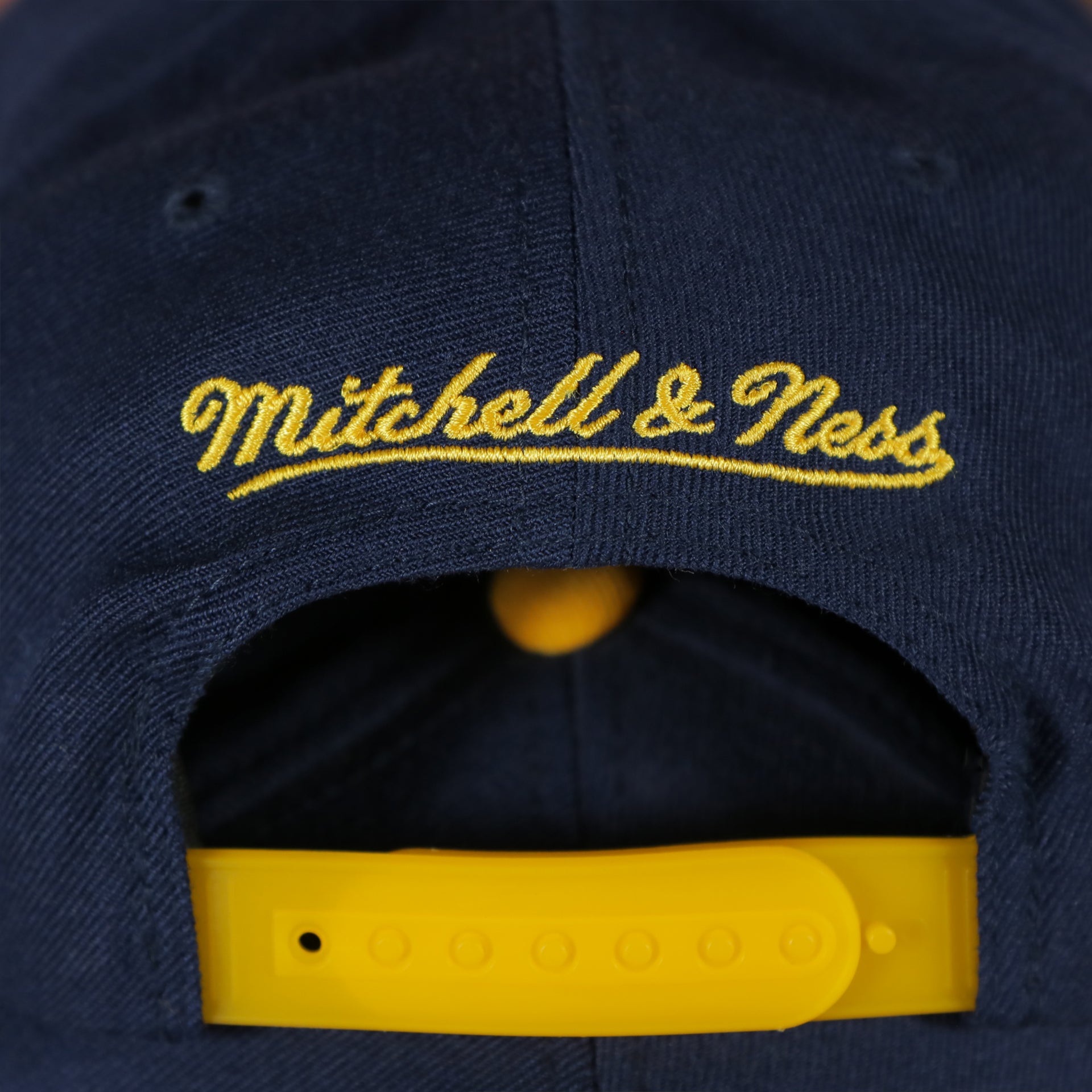 mtichell and ness logo on the Los Angeles Galaxy Two Tone Snapback Hat