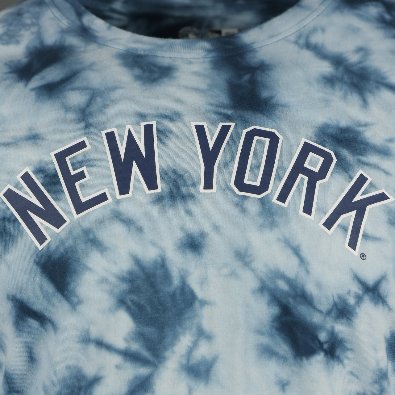New York Yankees Current New York Wordmark Tie-Dye MLB T-Shirt | Navy Blue Tie-Dye T-shirt