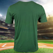 back side of the Oakland Athletics "City Cluster" 59Fifty Fitted Matching Green T-Shirt