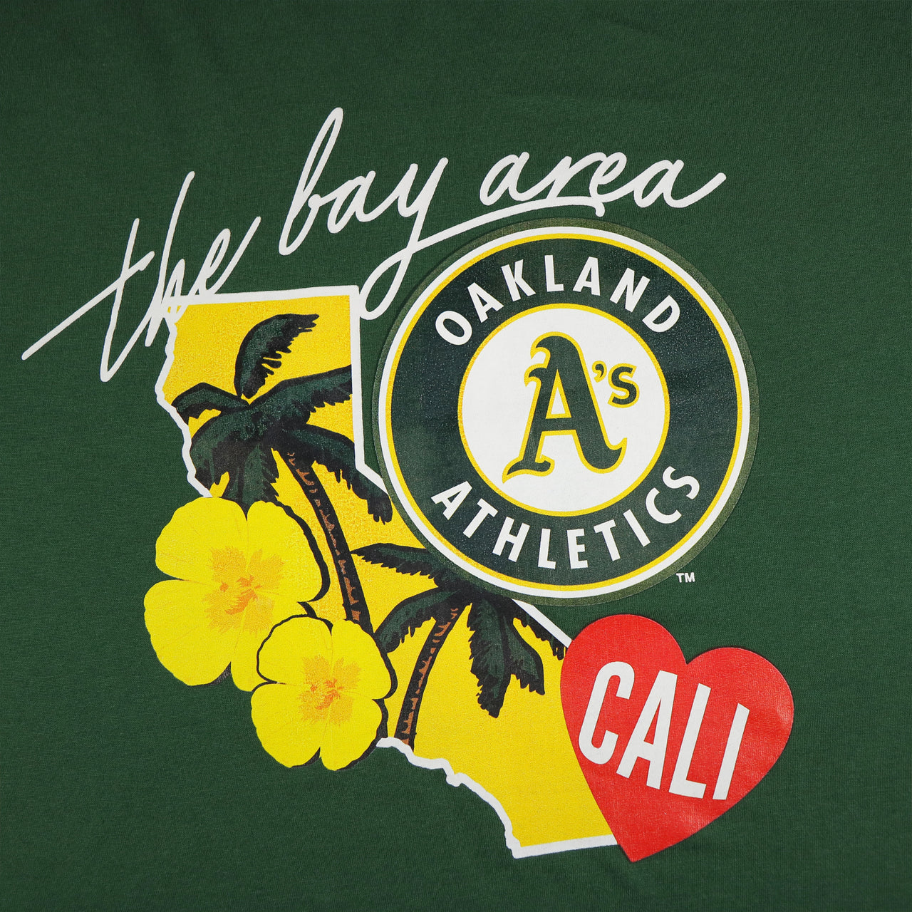 athletics logo on the Oakland Athletics "City Cluster" 59Fifty Fitted Matching Green T-Shirt