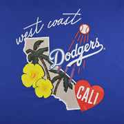 dodgers logo on the Los Angeles Dodgers "City Cluster" 59Fifty Fitted Matching Royal T-Shirt