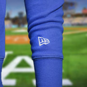 new era logo on the Los Angeles Dodgers "City Cluster" 59Fifty Fitted Matching Royal Pullover Hoodie