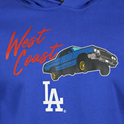 dodgers  logo on the Los Angeles Dodgers "City Transit" 59Fifty Fitted Matching Royal Pullover Hoodie