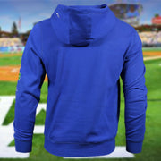 back side of the Los Angeles Dodgers "City Transit" 59Fifty Fitted Matching Royal Pullover Hoodie