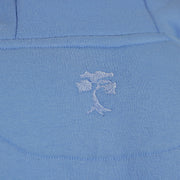 bonsai tree logo on the Powder Blue Unbasic Fleece Stash Pocket Sunset Park Tapered Zipper Hoodie | Fleece Light Blue Hoodie