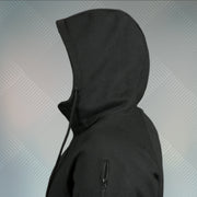 hoodie of the Jet Black Unbasic Fleece Stash Pocket Sunset Park Tapered Zipper Hoodie | Fleece Black Hoodie