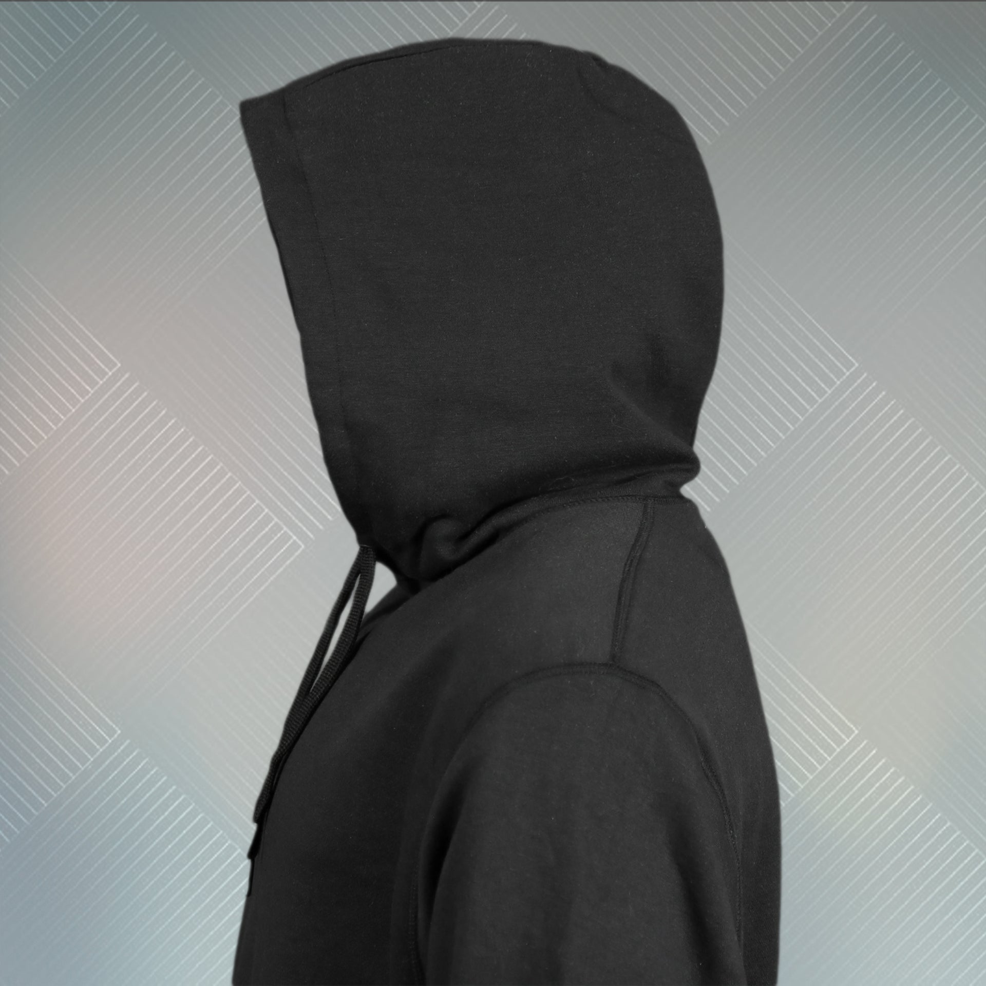 hoodie of the Jet Black Unbasic Fleece Stash Pocket Sunset Park Tapered Pullover Hoodie | Fleece Black Hoodie