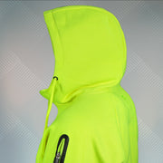 hoodie of the Frozen Yellow Unbasic Fleece Stash Pocket Sunset Park Tapered Zipper Hoodie | Fleece Neon Yellow Hoodie
