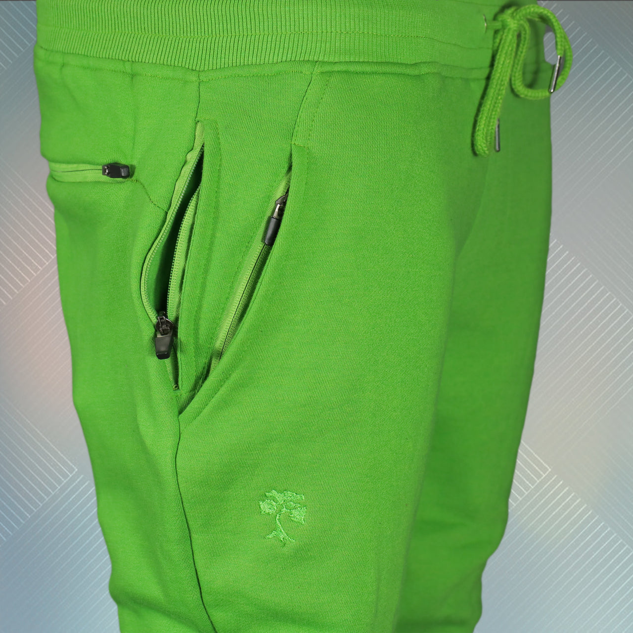 Lime Green Unbasic Fleece Stash Pocket Sunset Park Tapered Jogger Pants | Fleece Lime Green Sweatpants