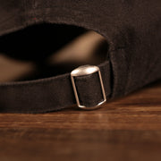 adjustable strap on the Philadelphia Phillies Core Classic Black logo on White Trim | Black 9Twenty Dad Hat