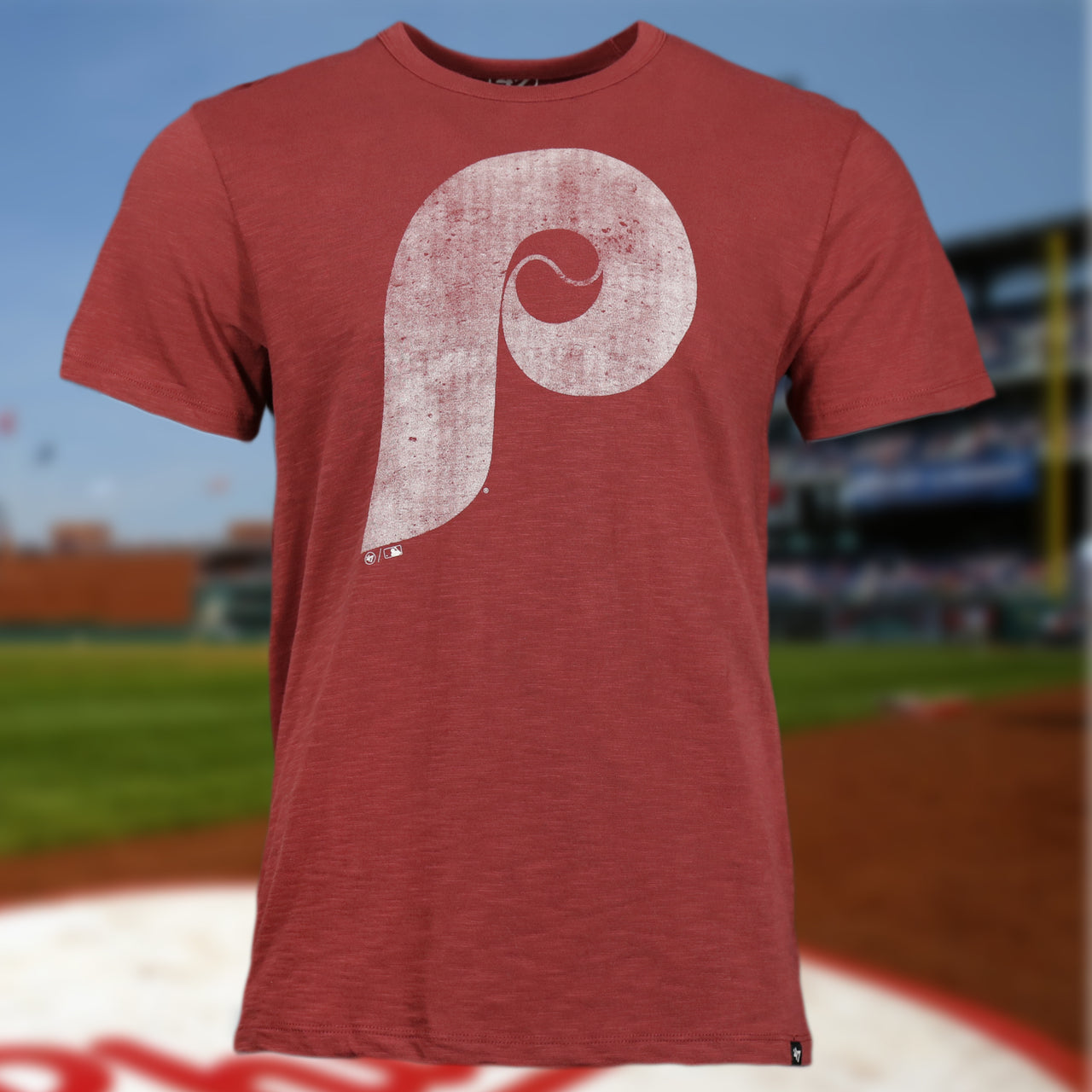Philadelphia Phillies Cooperstown Faded Phillies Logo | Cardinal T-shirt