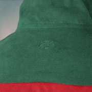 stitch branding on the Track Jacket | Snake and Bees Italian Fashion Green Red Stripe Zip Up