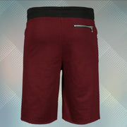 back side of the Wine Maroon Tracksuit Inspired Jogger Sweat Shorts