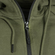 zipper on the Hoodie Zip Up | Modern Basic Fleece Olive Zip Up Hoodie