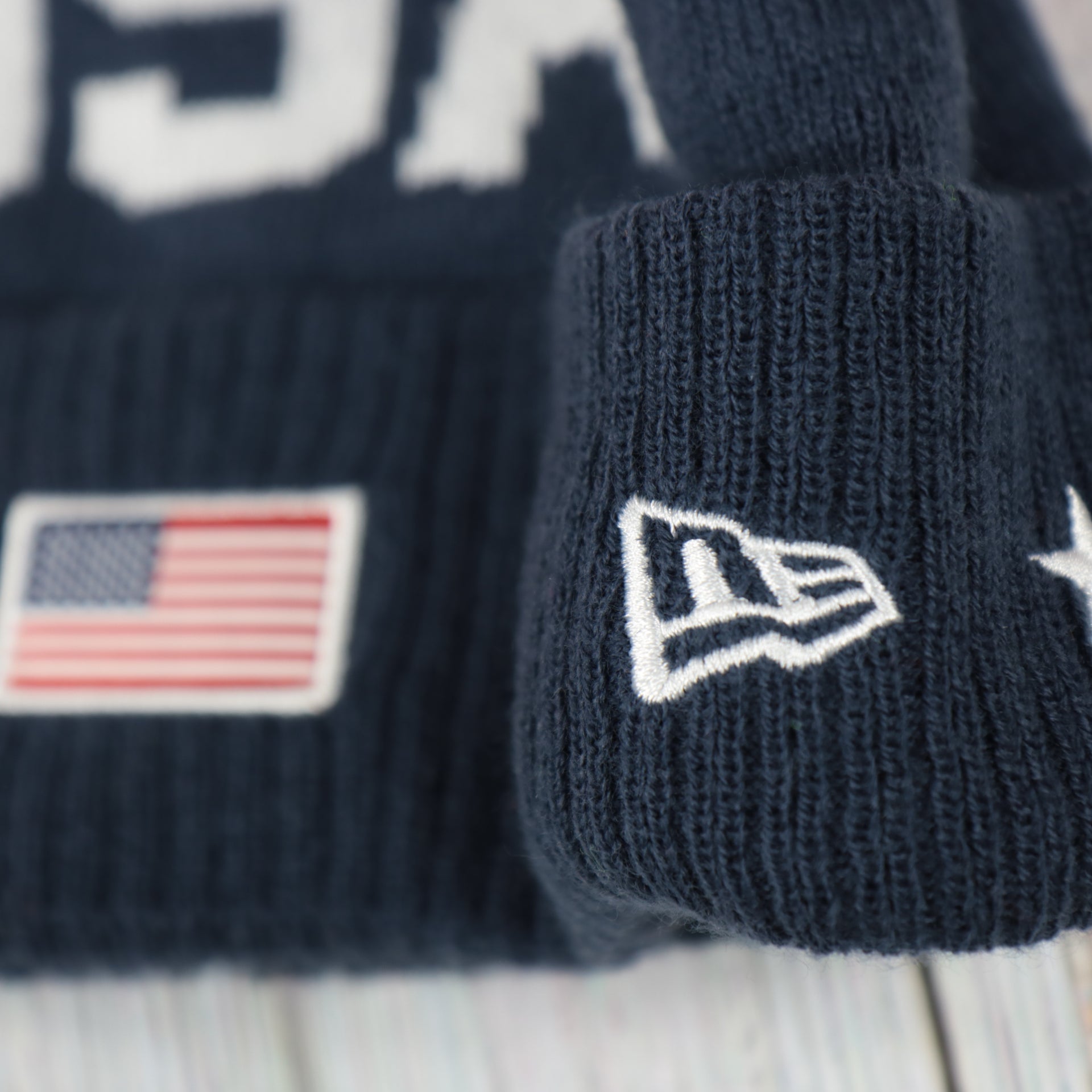 new era logo on the Team USA Olympic USA Flag Cuffed Winter Beanie | Navy Blue Winter Beanie
