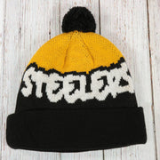 back side of the Pittsburgh Steelers Youth Sized "Underdog" Knit Pom Winter Beanie