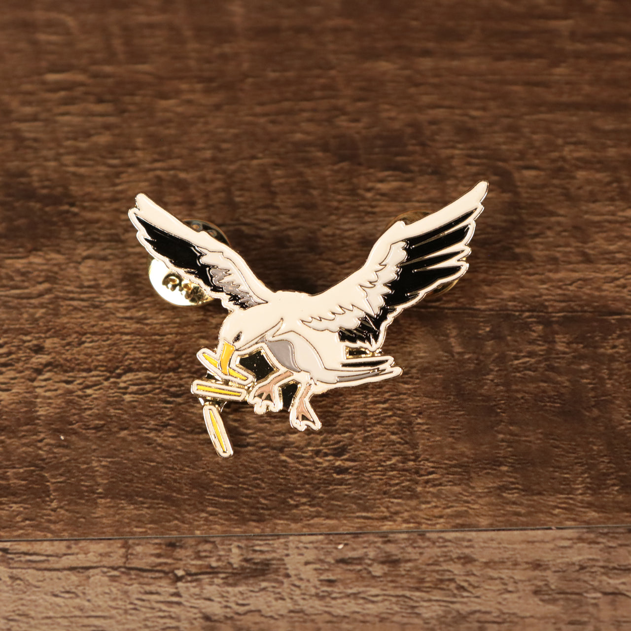 Jersey Shore Seagull Stealing Fries Fitted Cap Pin | Enamel Pin For Hat