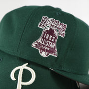 Side patch of the Philadelphia Phillies Cooperstown 1952 All Star Game Side Patch Maroon UV 59Fifty Fitted Cap | Vintage Christmas Movie Pack