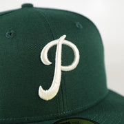 Close up of the Philadelphia Phillies logo on the Philadelphia Phillies Cooperstown 1952 All Star Game Side Patch Maroon UV 59Fifty Fitted Cap | Vintage Christmas Movie Pack
