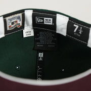 White sweatband and labels on the interior of the Philadelphia Phillies Cooperstown 1952 All Star Game Side Patch Maroon UV 59Fifty Fitted Cap | Vintage Christmas Movie Pack