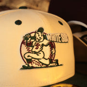 Close up of the White Sox logo on the Chicago White Sox Cooperstown 75 Years Side Patch Maroon UV 59Fifty Fitted Cap | Vintage Christmas Movie Pack