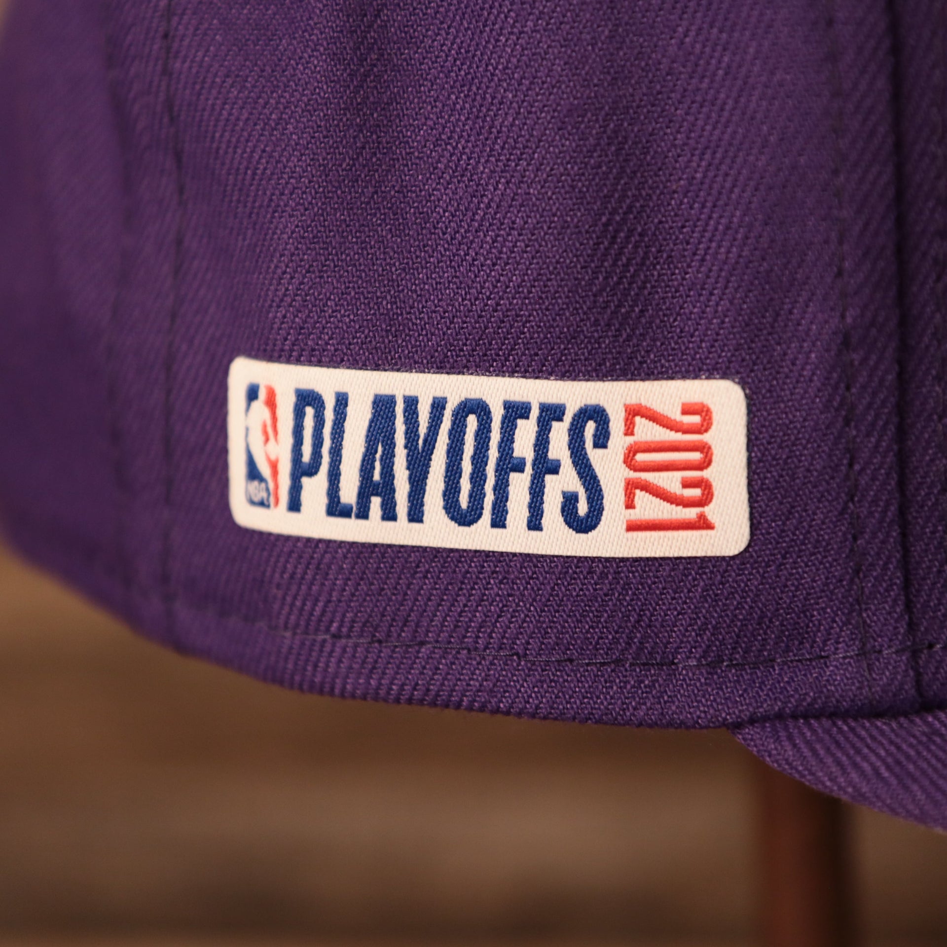 2021 Playoff Side patch Los Angeles Lakers 2021 NBA Playoff Side Patch Purple 9Fifty Gray Bottom Snapback Hat