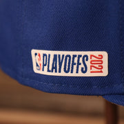 playoffs 2021 side patch Philadelphia 76ers 2021 NBA Playoffs Royal Blue 9Fifty Gray Bottom Snapback Hat