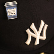 The New York Coffee Cup We Are Happy To Serve Fitted Cap Pin | Enamel Pin For Hat pinned on a cap