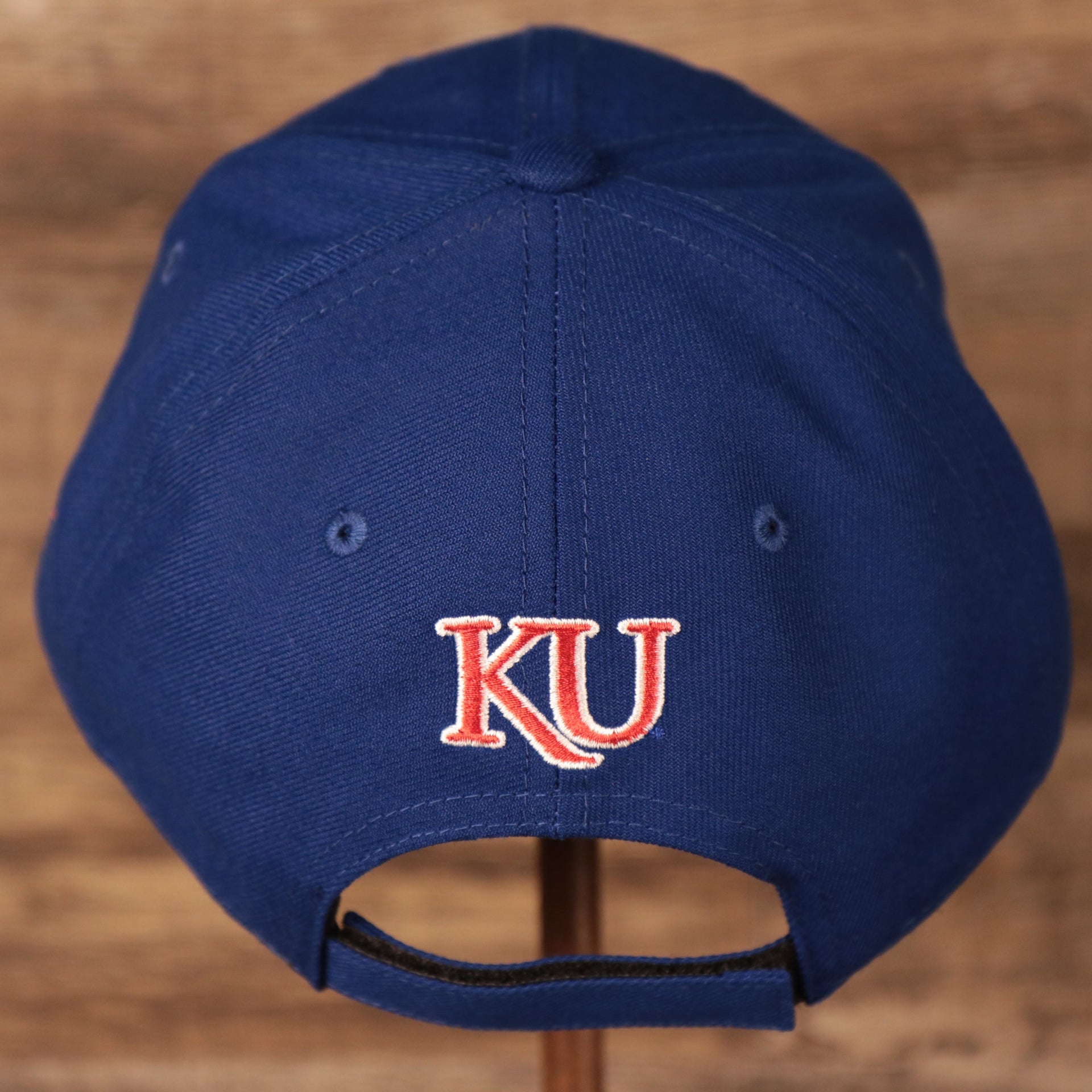 Back of the Kansas Jayhawks The League 940 9Forty Adjustable Dad Hat