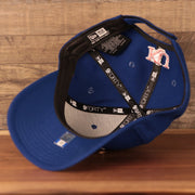Royal blue under visor on the Kansas Jayhawks The League 940 9Forty Adjustable Dad Hat